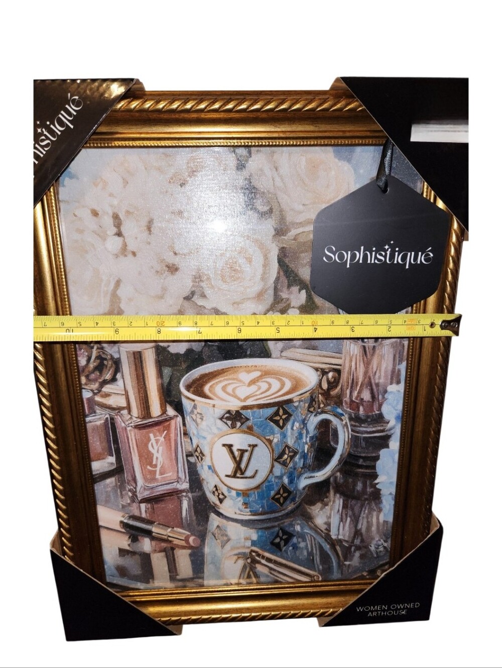 Limited Edition Gold Framed Coffee Lux Logo Art Print Acrylic Glass Wall Decor - Picture 5 of 5